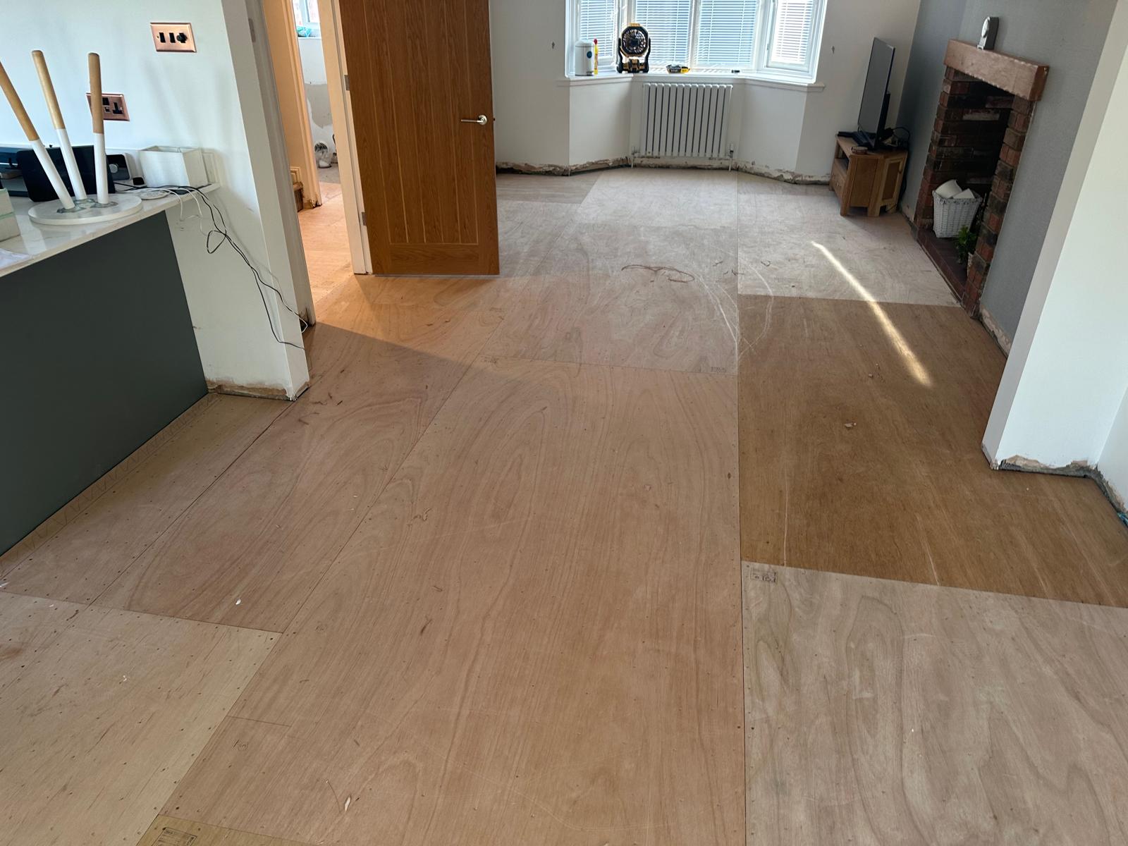 Plywood floor prep by YCF in Lincoln